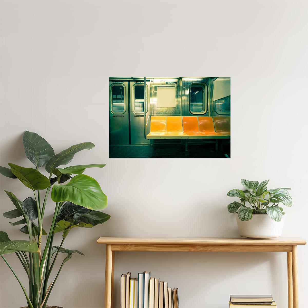 New York City Subway Car Poster | Urban Photography | NYC Wall Art