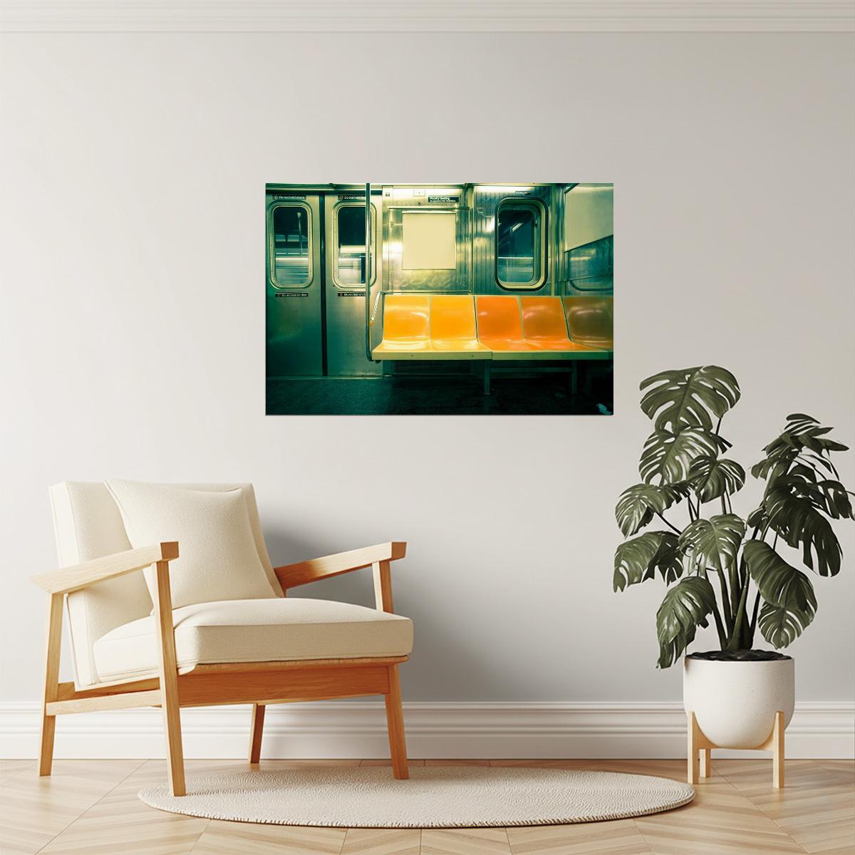 New York City Subway Car Poster | Urban Photography | NYC Wall Art