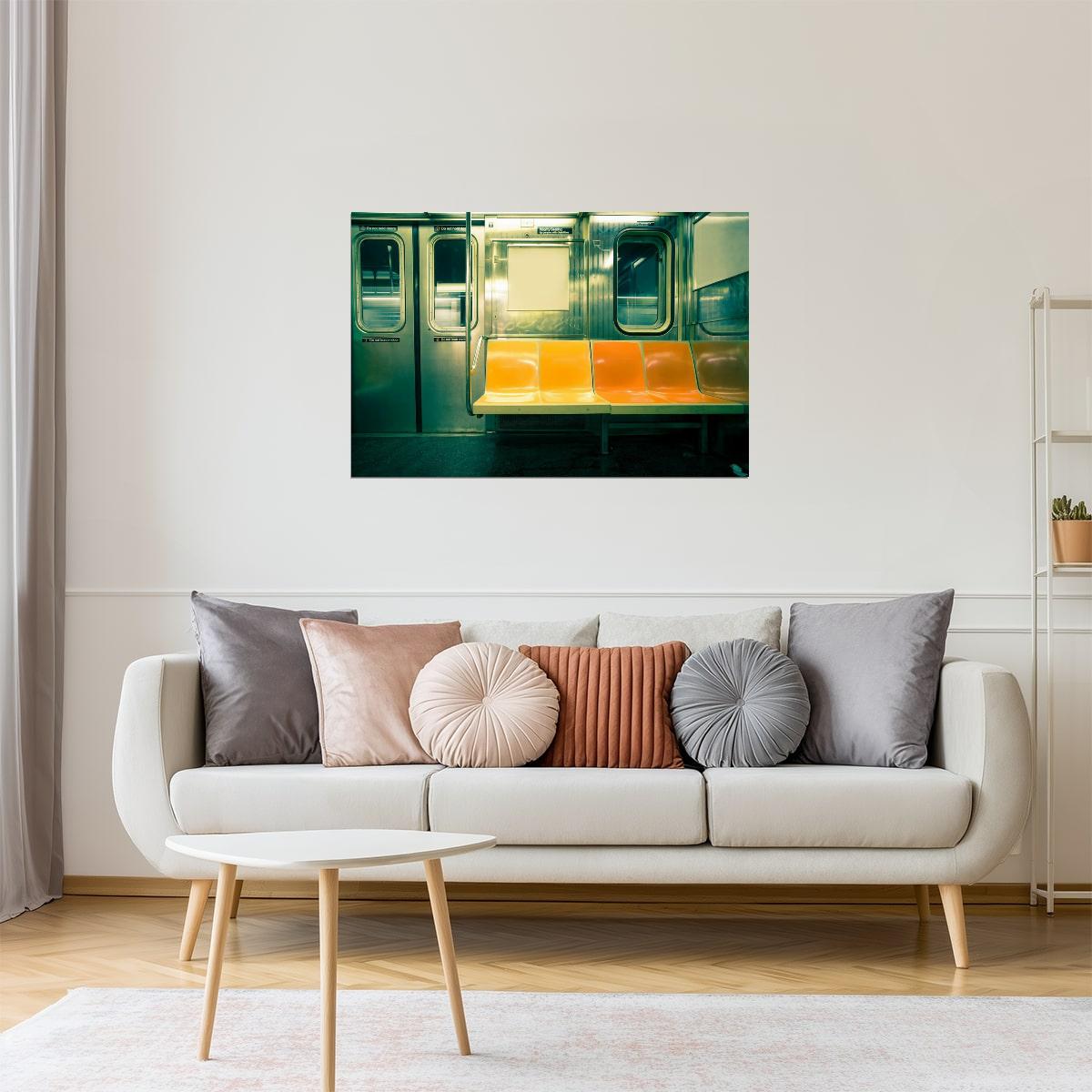New York City Subway Car Poster | Urban Photography | NYC Wall Art