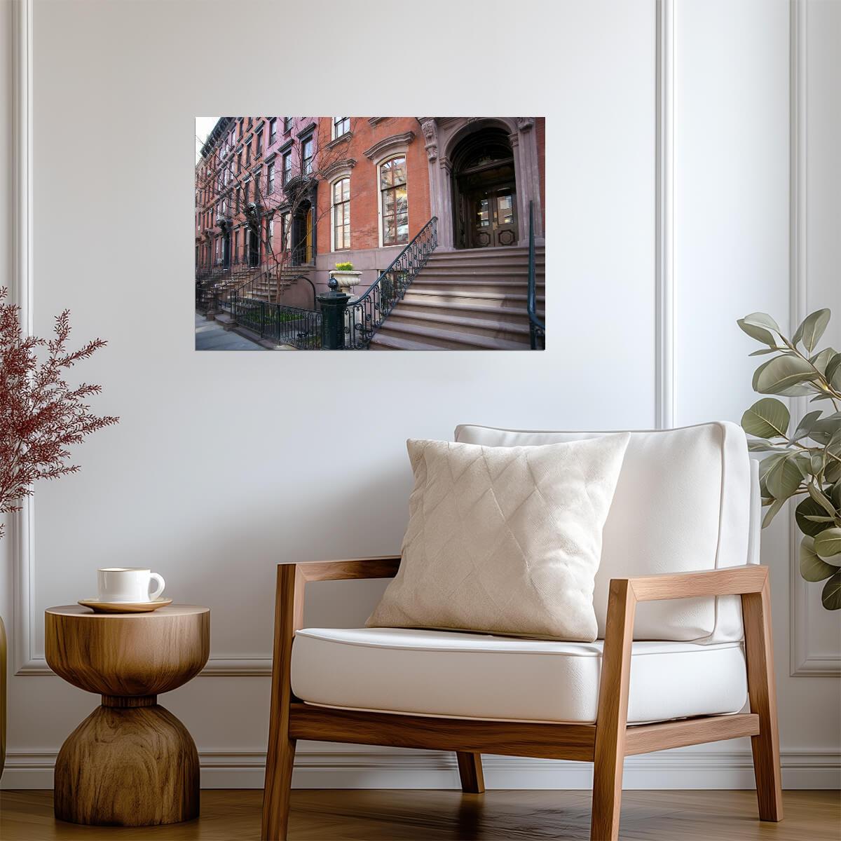 Elegant Brownstones in Chelsea | New York City Photography | Urban Architecture Poster - Photography Poster