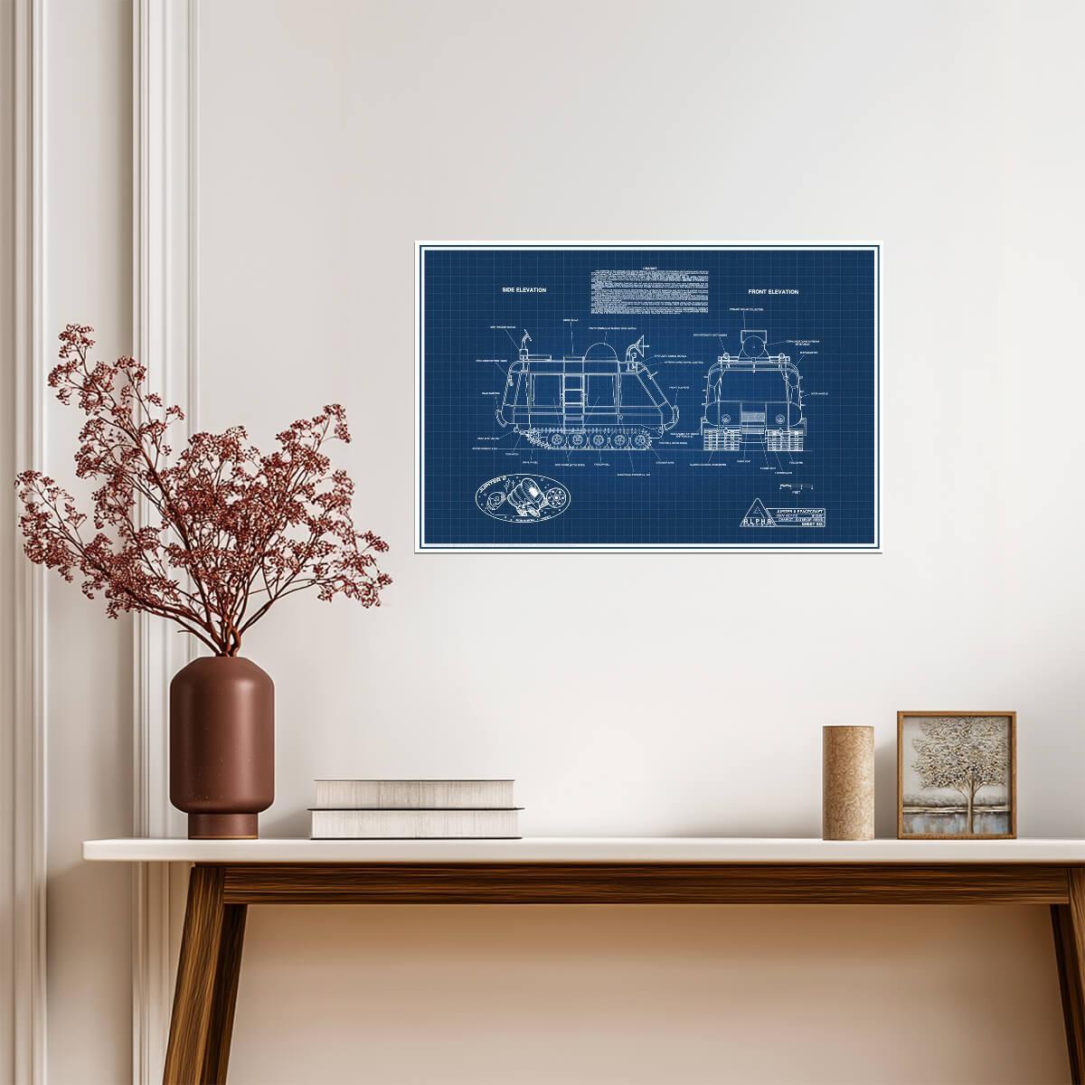 Lost in Space Chariot Blueprint | Sci-Fi Vehicle Schematics | Retro TV Show Poster - Movies & TV Poster