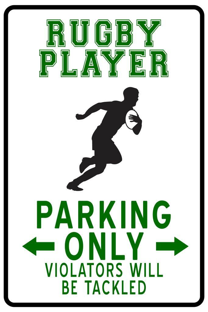 "Rugby Player Parking Only" | Funny Sports Sign | Rugby Themed Humor Poster - Sports Poster