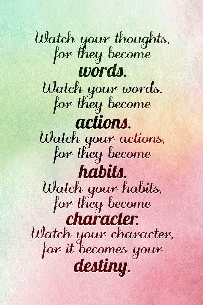 Watch Your Thoughts | Watercolor Motivational Poster