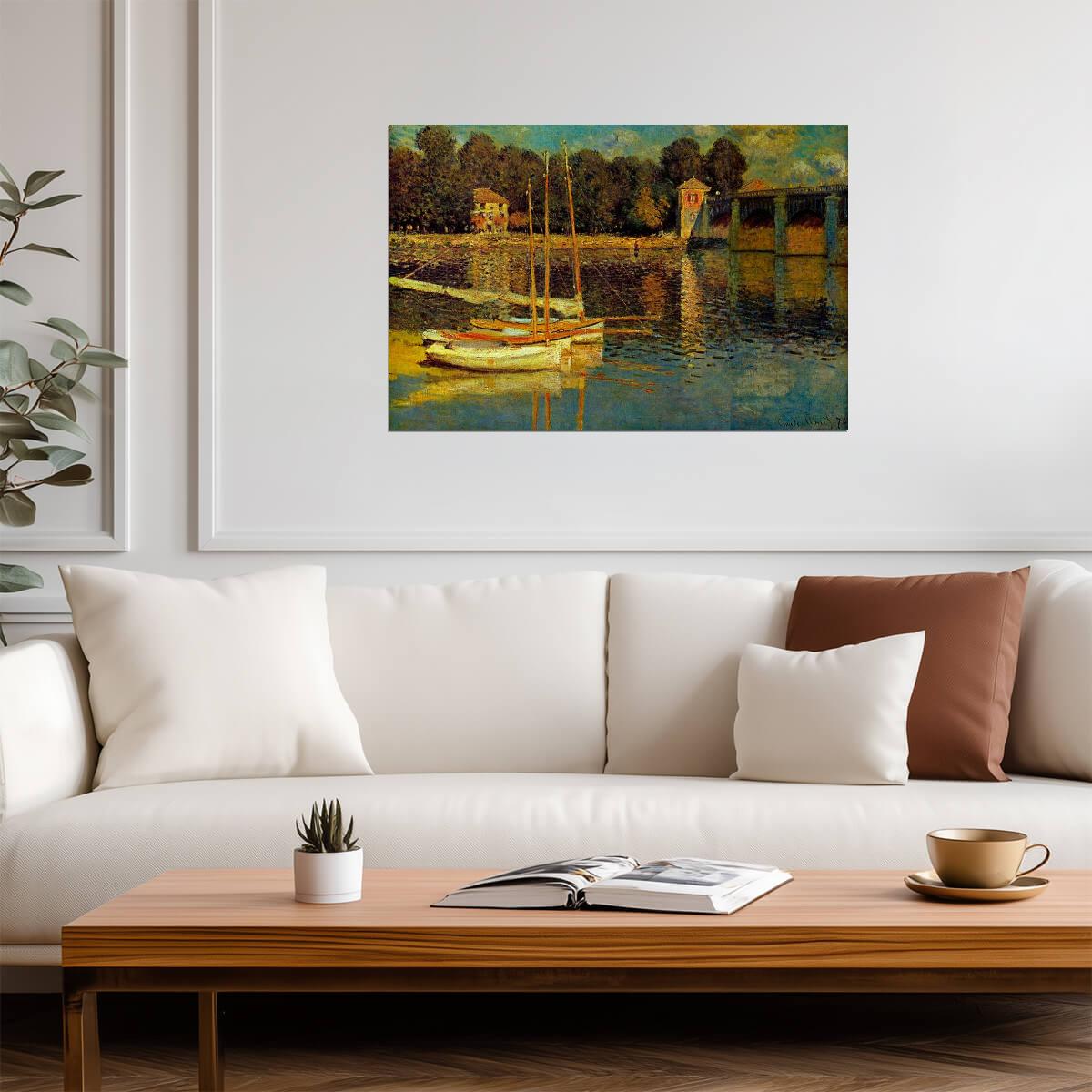 Claude Monet "Bridge at Argenteuil" | Impressionist Painting | Classic Art Poster - Graphic & Art Poster