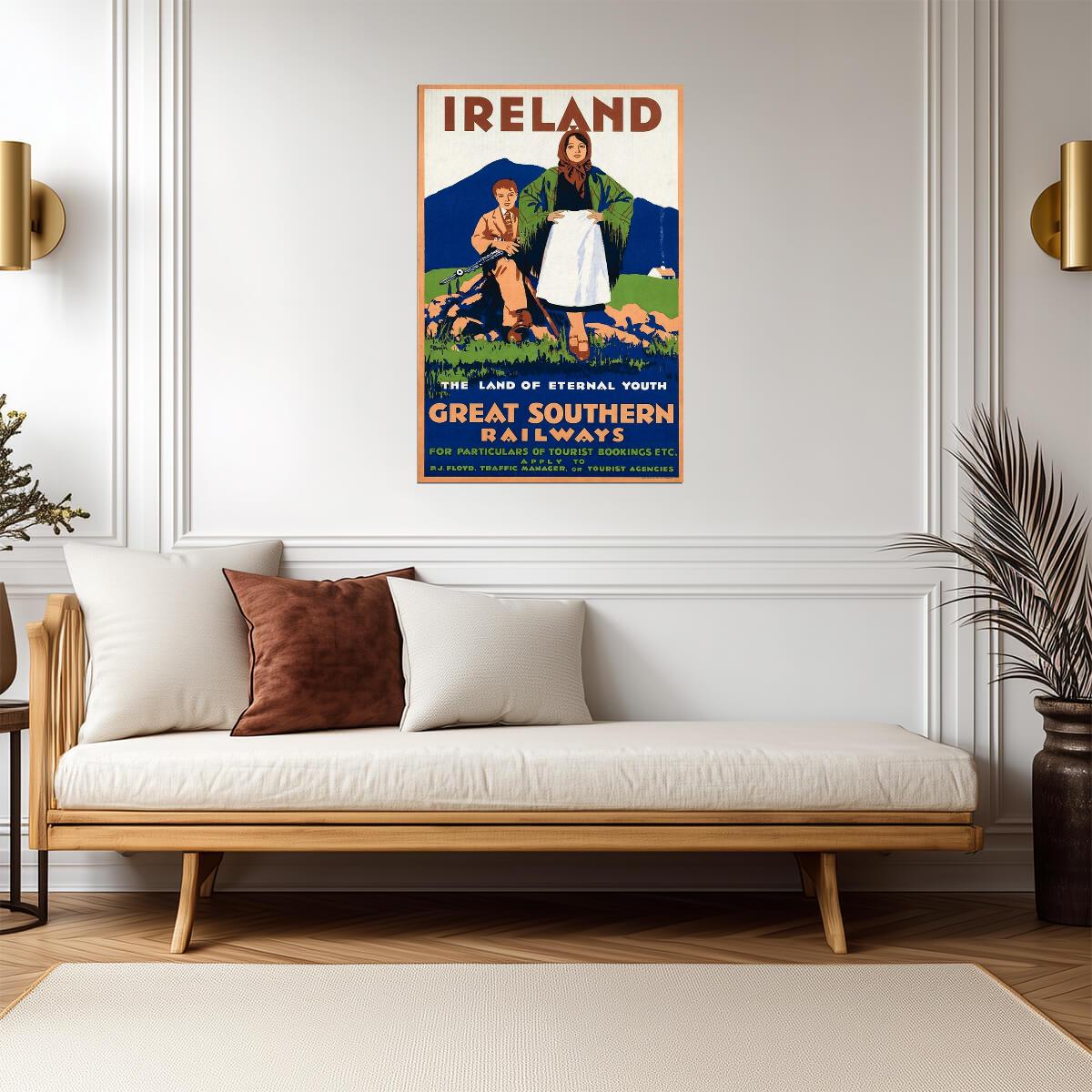 Ireland Vintage Travel Poster | Retro European Destination Art | Irish Landmark Collage - Vintage & Retro Poster