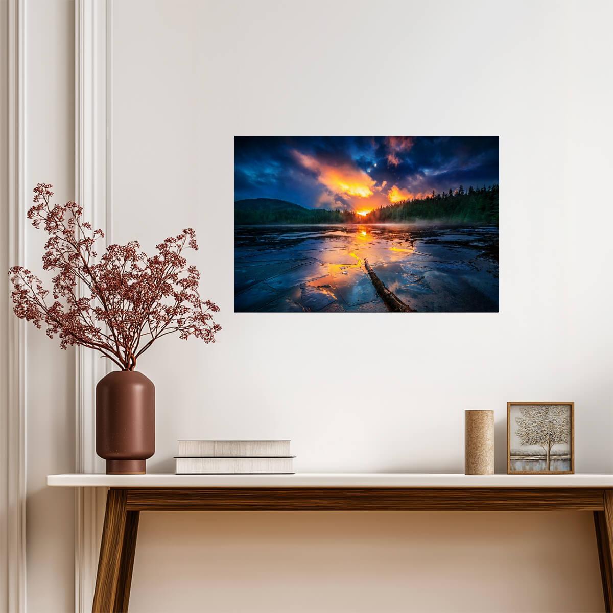 Winter Lake Sunset in Ketchikan Alaska | Landscape Photography | Nature Poster - Photography Poster