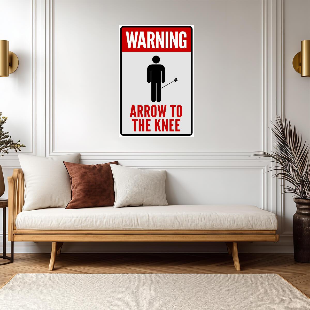 "I Took An Arrow In The Knee" | Funny Quote Poster | Skyrim Gamer Meme Art