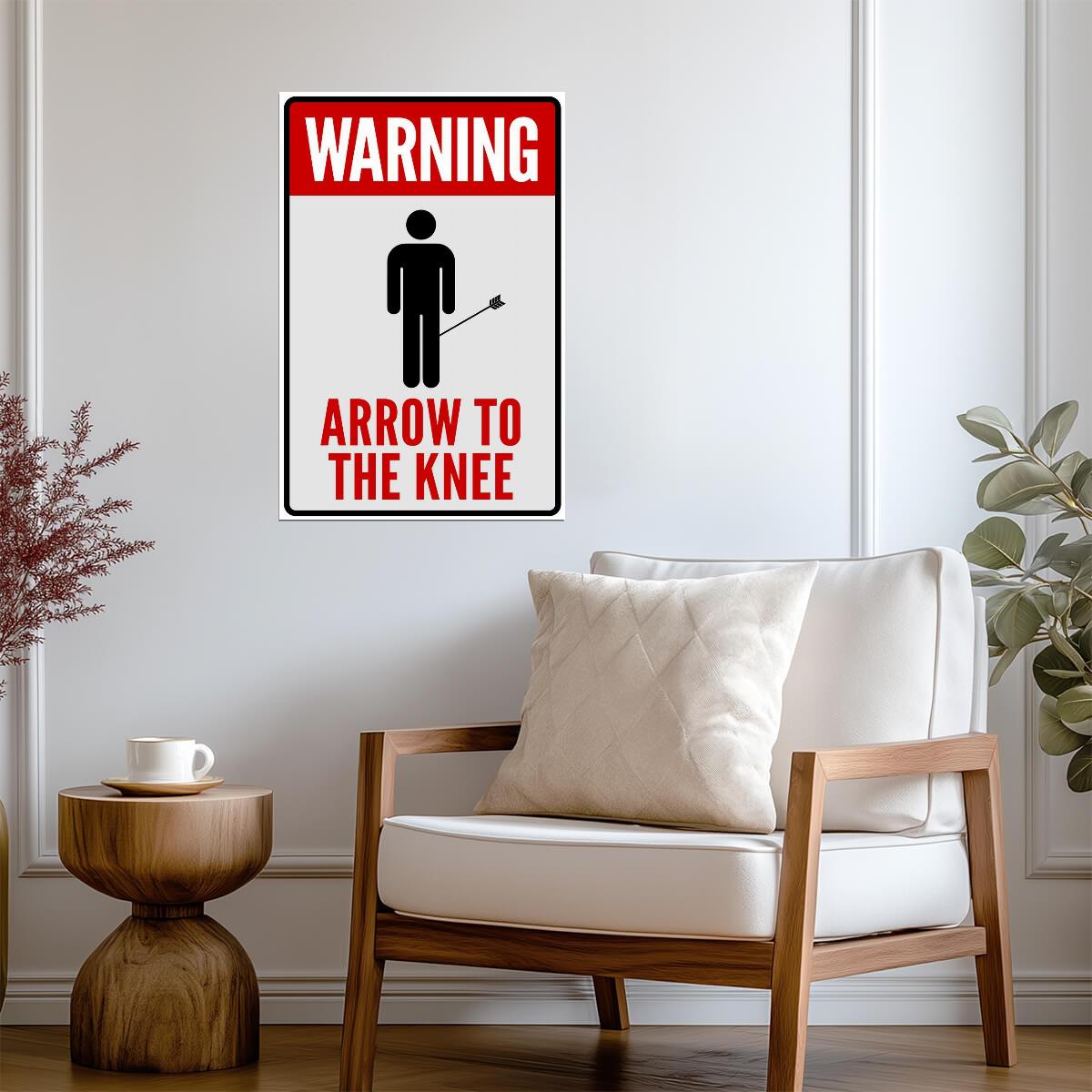 "I Took An Arrow In The Knee" | Funny Quote Poster | Skyrim Gamer Meme Art