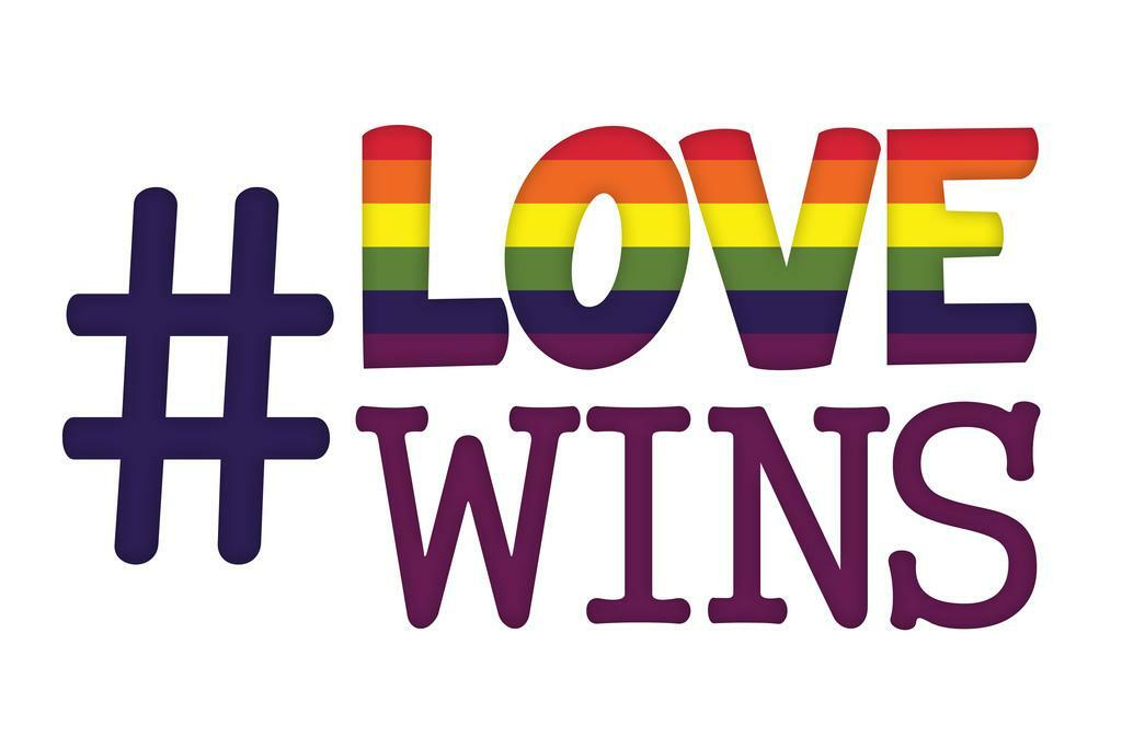 #LoveWins Rainbow Hashtag | Pride & Equality Poster | LGBTQ+ Activism Art - Type & Quotes Poster