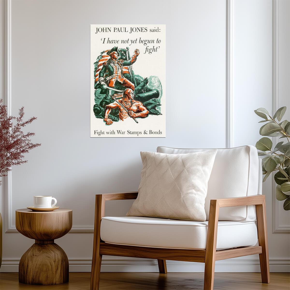 "I Have Not Yet Begun to Fight" John Paul Jones | War Bonds Poster | Vintage Naval Art - Vintage & Retro Poster