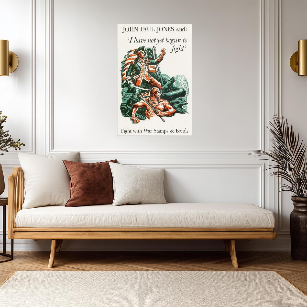 "I Have Not Yet Begun to Fight" John Paul Jones | War Bonds Poster | Vintage Naval Art - Vintage & Retro Poster