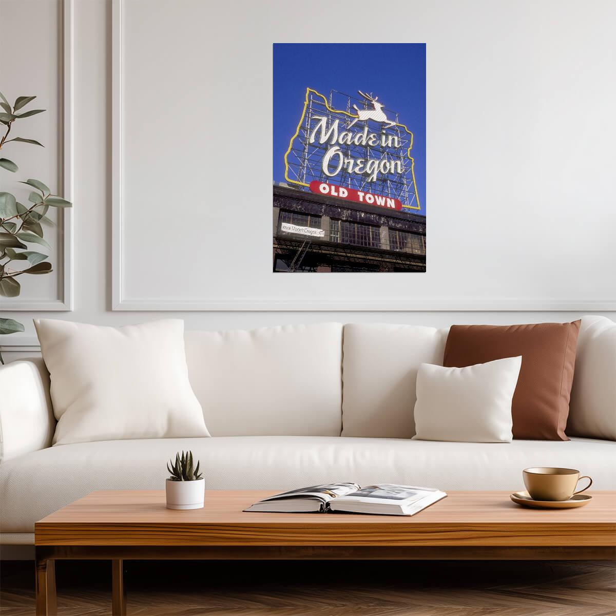 "Made In Oregon" Sign Photo | Old Town Portland | Pacific Northwest Poster - Type & Quotes Poster
