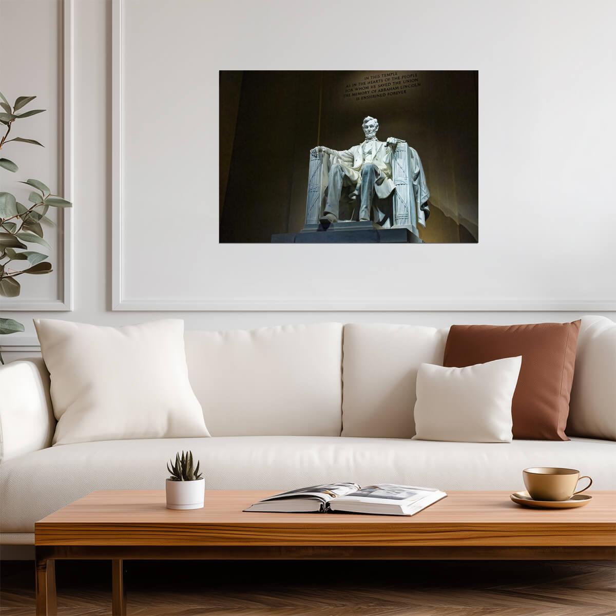 Abraham Lincoln Memorial Statue | Washington D.C. Photography | Historical Landmark Poster - Photography Poster