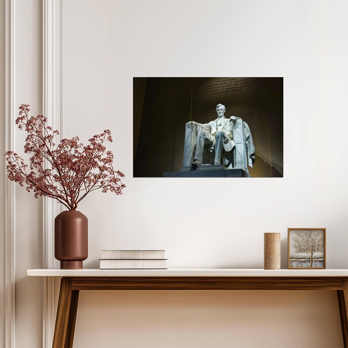 Abraham Lincoln Memorial Statue | Washington D.C. Photography | Historical Landmark Poster - Photography Poster