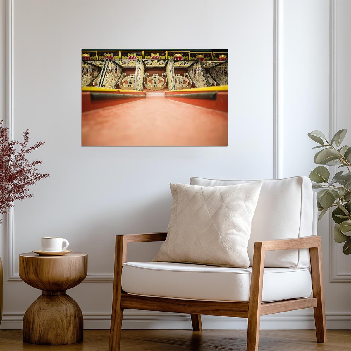 Vintage Skee-Ball Arcade | Retro Game Room Photography | Nostalgic Wall Art Poster - Photography Poster