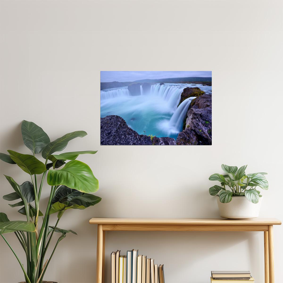 Godafoss Waterfall Poster | Iceland Landscape Photography | Nature Wall Art