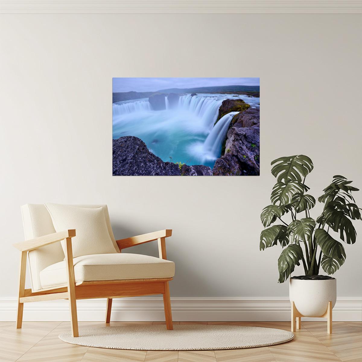 Godafoss Waterfall Poster | Iceland Landscape Photography | Nature Wall Art