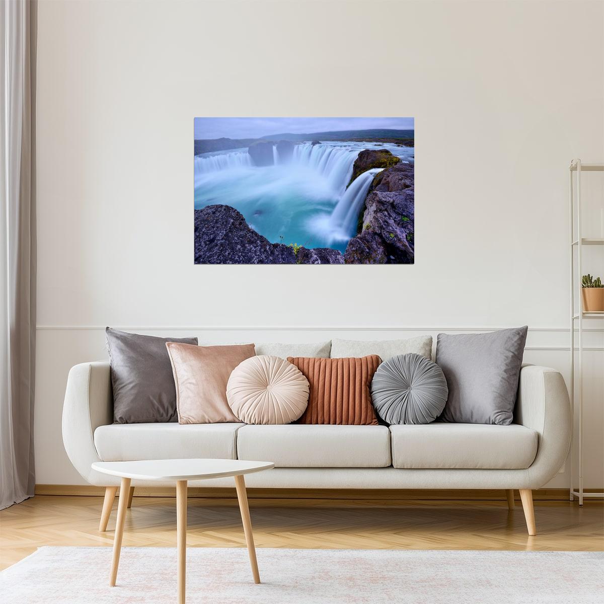 Godafoss Waterfall Poster | Iceland Landscape Photography | Nature Wall Art