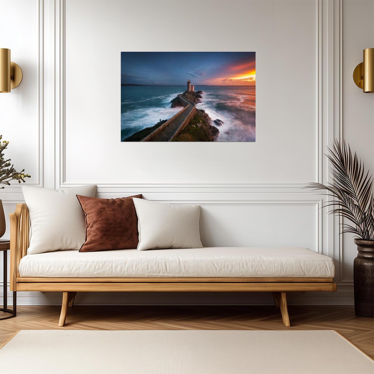 Phare Du Petit Minou Lighthouse | "Red of Pleasure" Art Photo | Brittany France Seascape Poster - Photography Poster