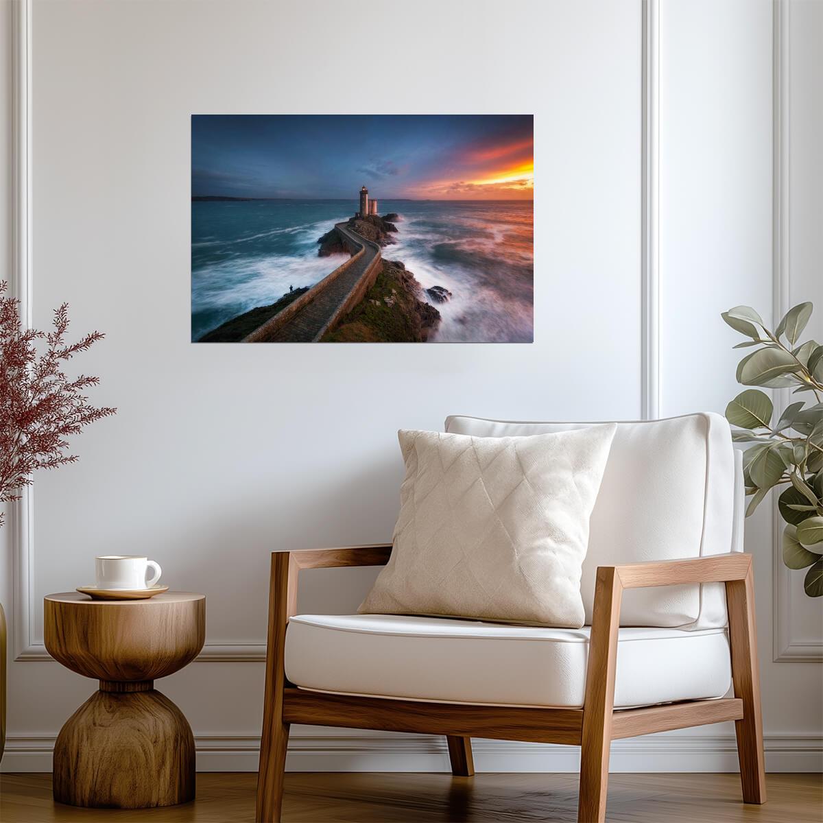 Phare Du Petit Minou Lighthouse | "Red of Pleasure" Art Photo | Brittany France Seascape Poster - Photography Poster