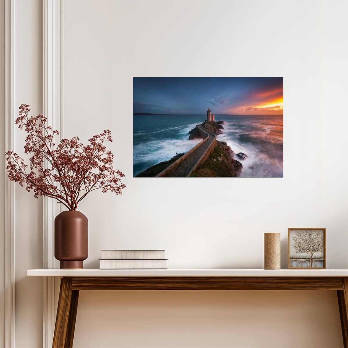 Phare Du Petit Minou Lighthouse | "Red of Pleasure" Art Photo | Brittany France Seascape Poster - Photography Poster