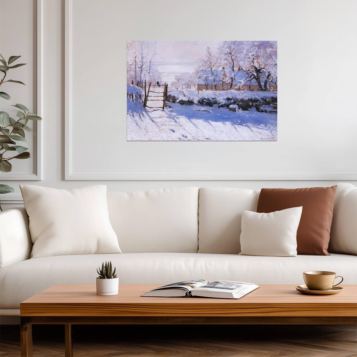Claude Monet "The Magpie" | Impressionist Winter Scene | Classic Art Poster - Graphic & Art Poster