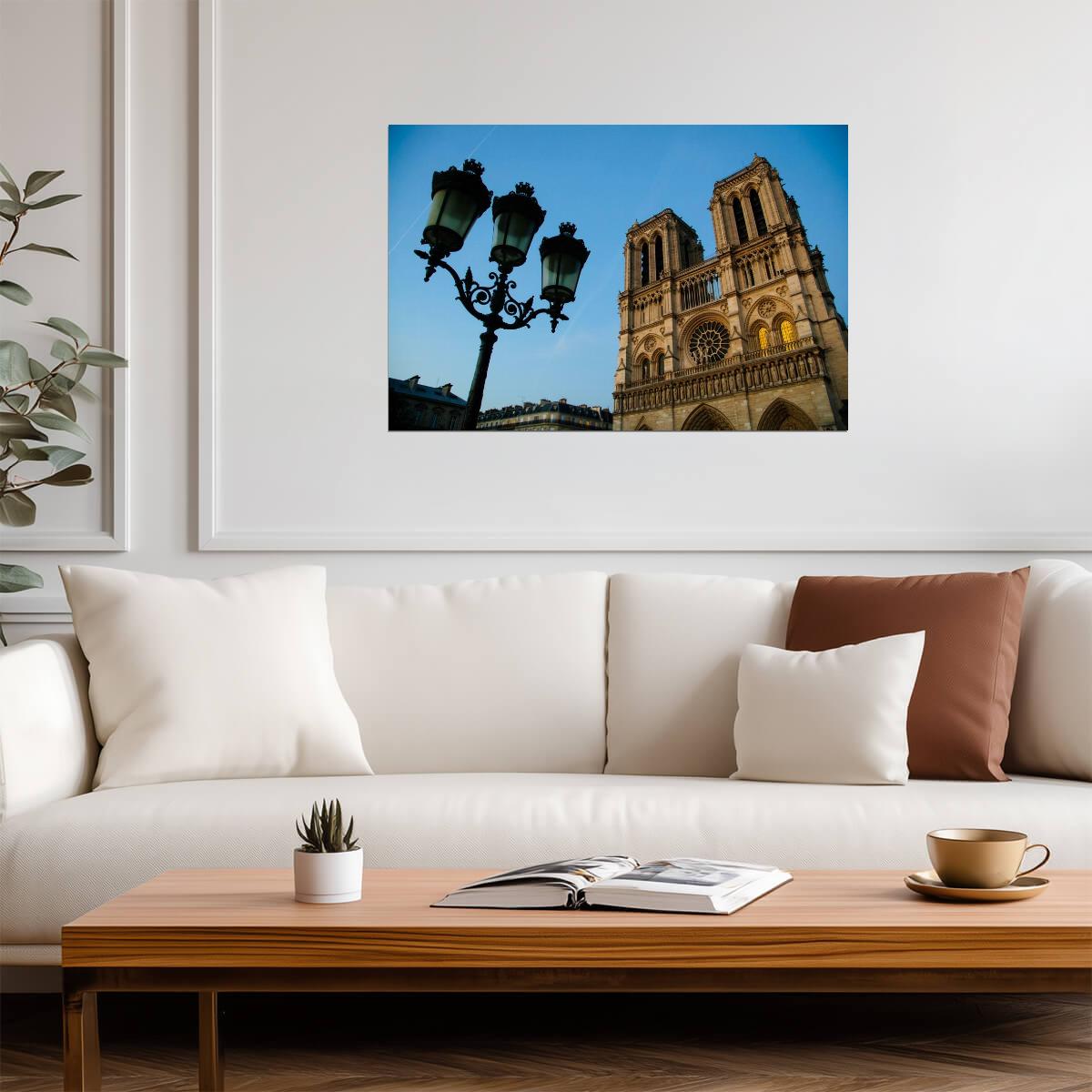 Notre Dame Cathedral in Paris France | Gothic Architecture Photography | Landmark Poster - Photography Poster