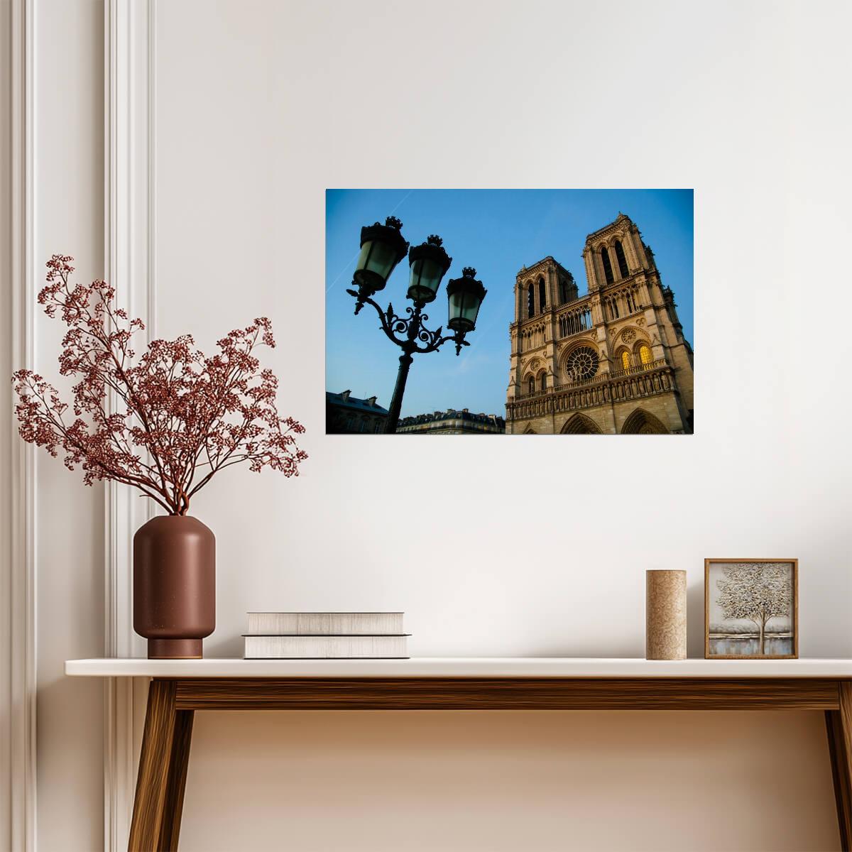 Notre Dame Cathedral in Paris France | Gothic Architecture Photography | Landmark Poster - Photography Poster
