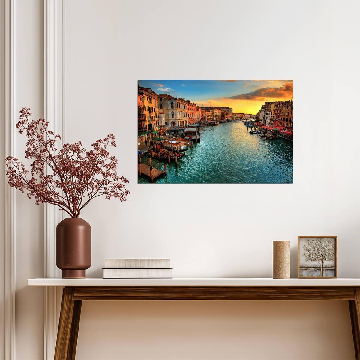Sunset in Venice Italy | European Cityscape Photography | Travel Poster - Photography Poster