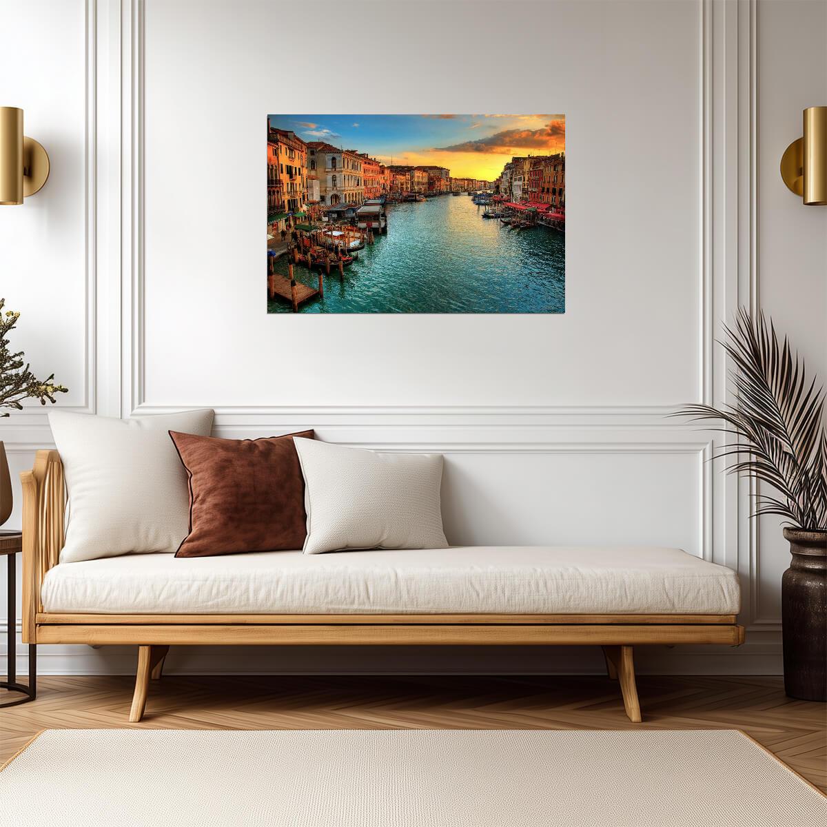Sunset in Venice Italy | European Cityscape Photography | Travel Poster - Photography Poster