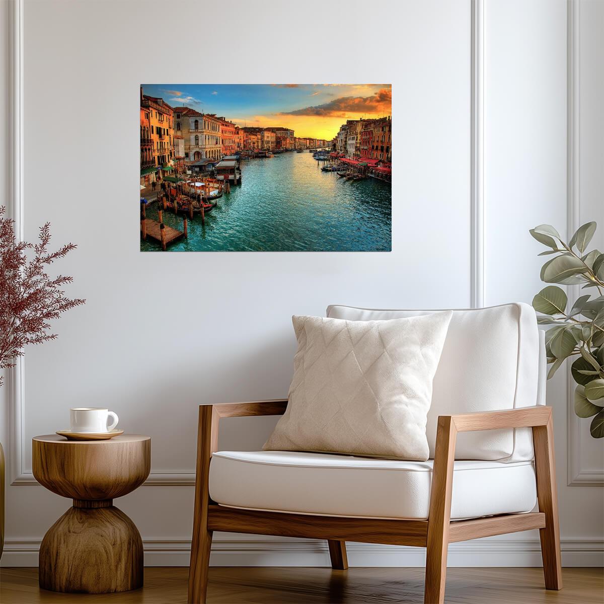 Sunset in Venice Italy | European Cityscape Photography | Travel Poster - Photography Poster