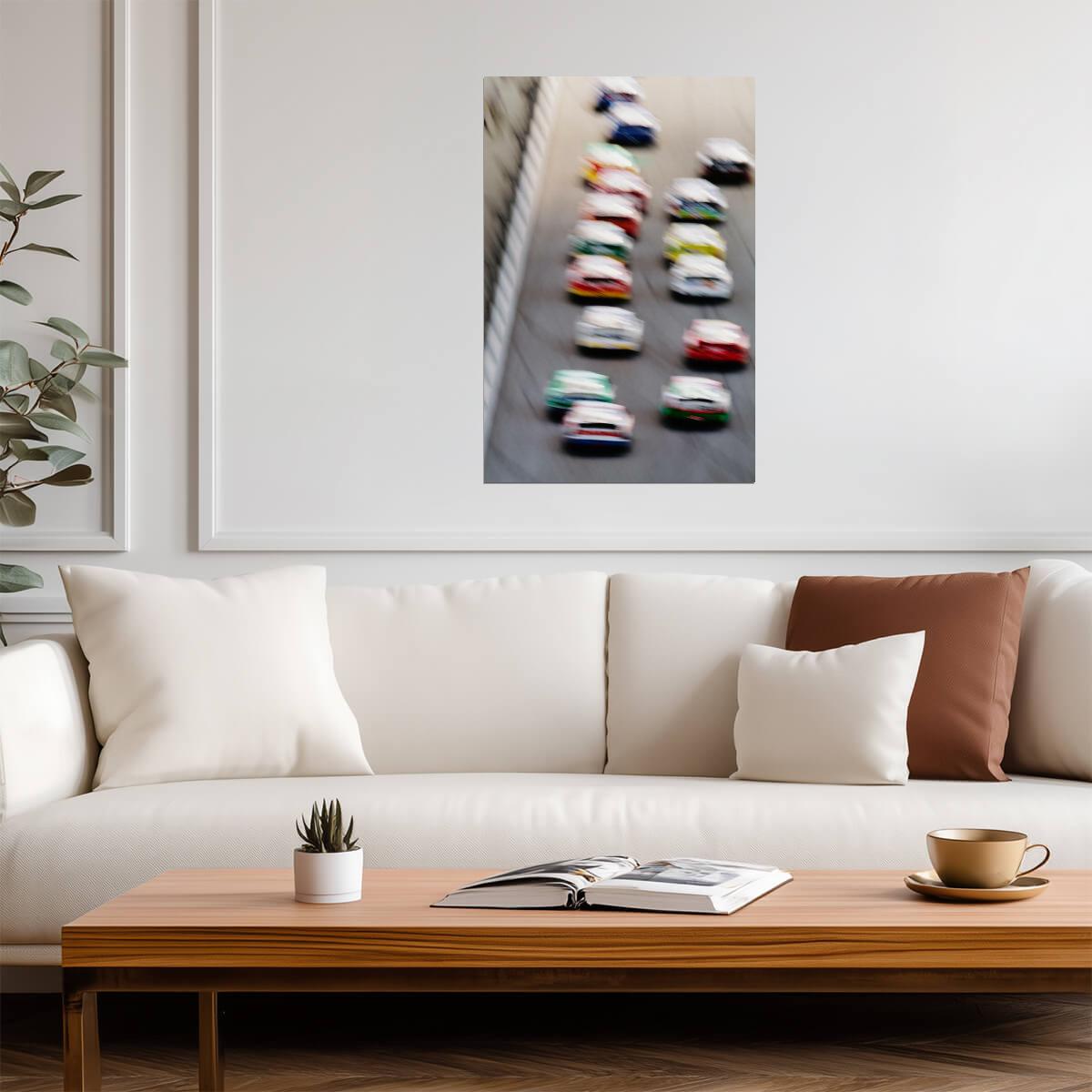 Stock Cars on a Race Track | Blurred Motion Photography | Auto Racing Poster - Sports Poster