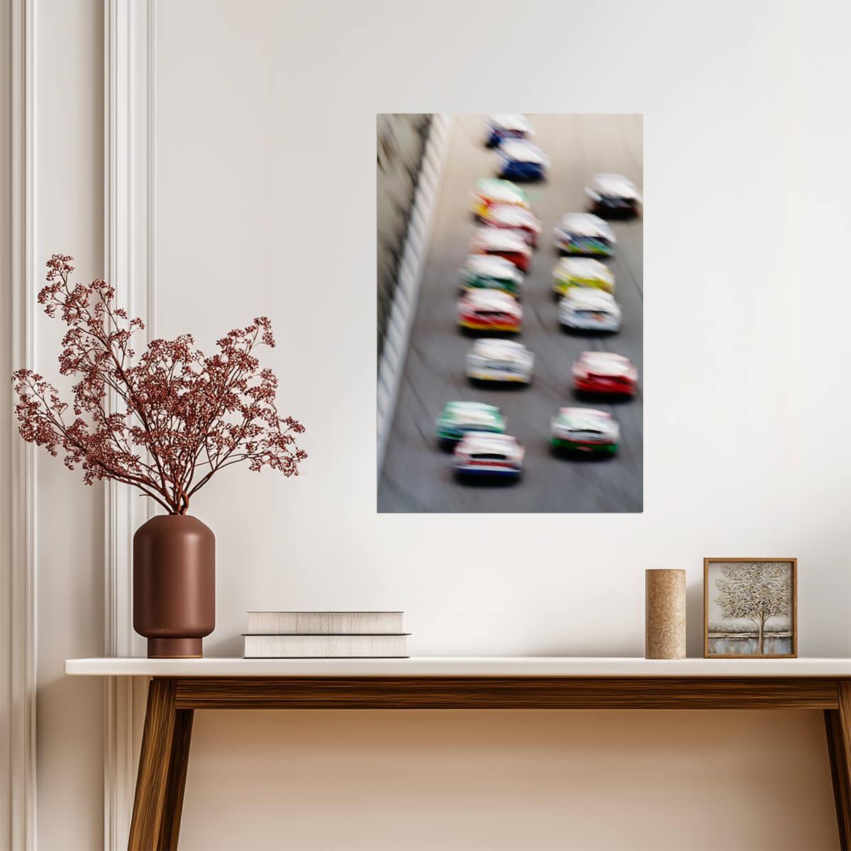 Stock Cars on a Race Track | Blurred Motion Photography | Auto Racing Poster - Sports Poster