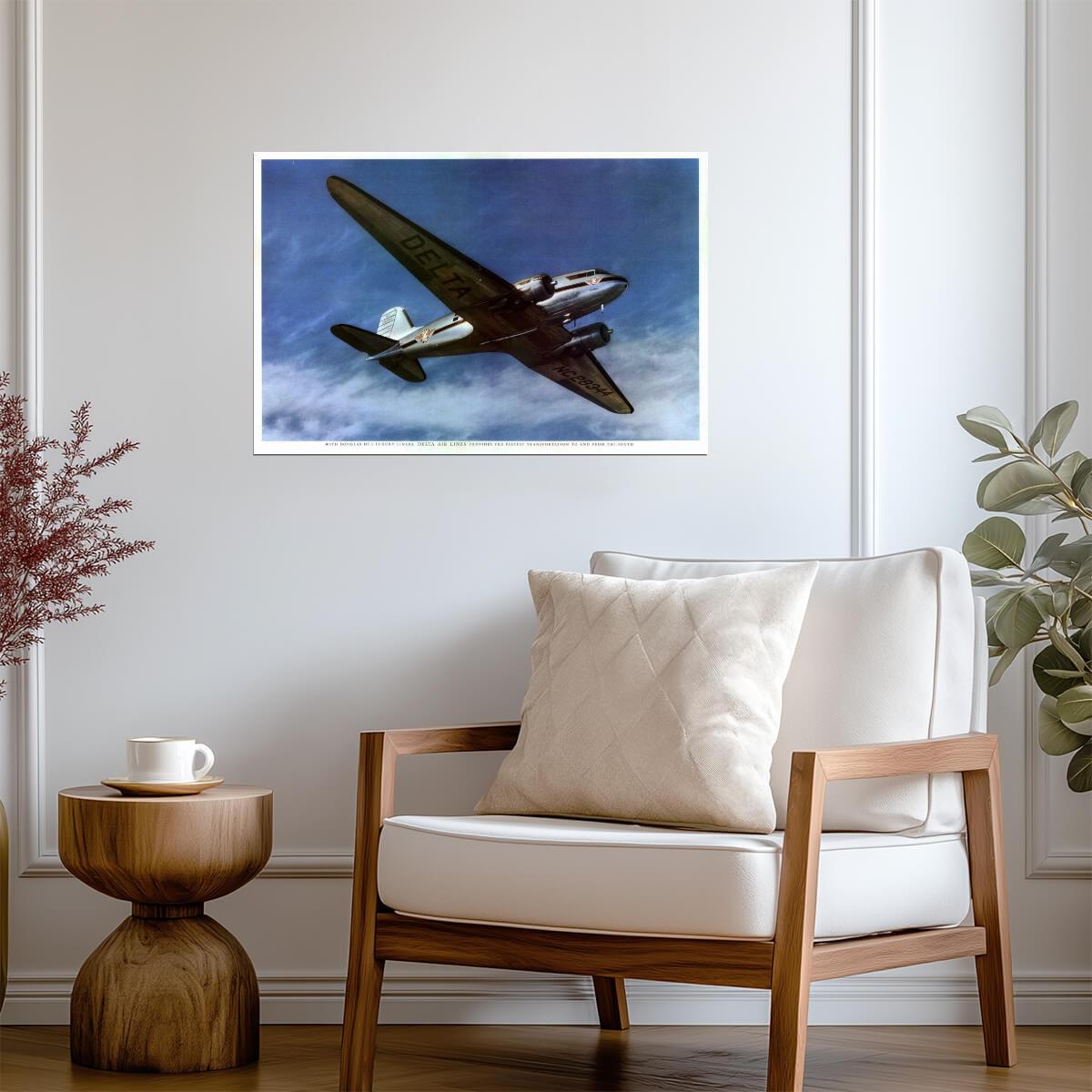 Delta Air Lines | Douglas Luxury Liners | Vintage Travel Poster - Vintage & Retro Poster