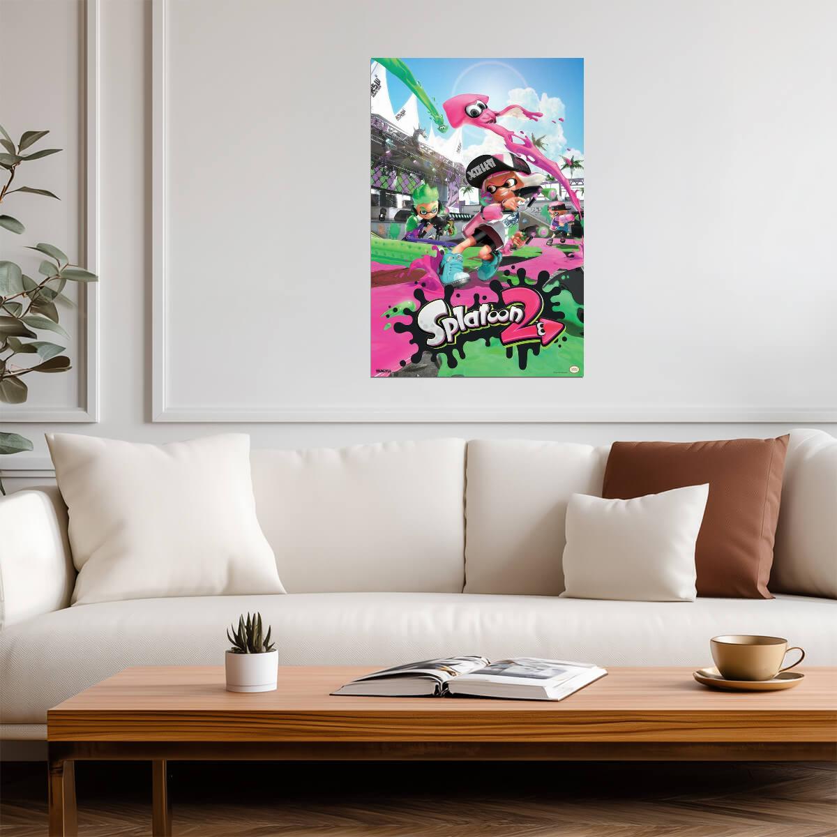 Splatoon 2 | Nintendo Game Poster | Colorful Inkling Wall Art