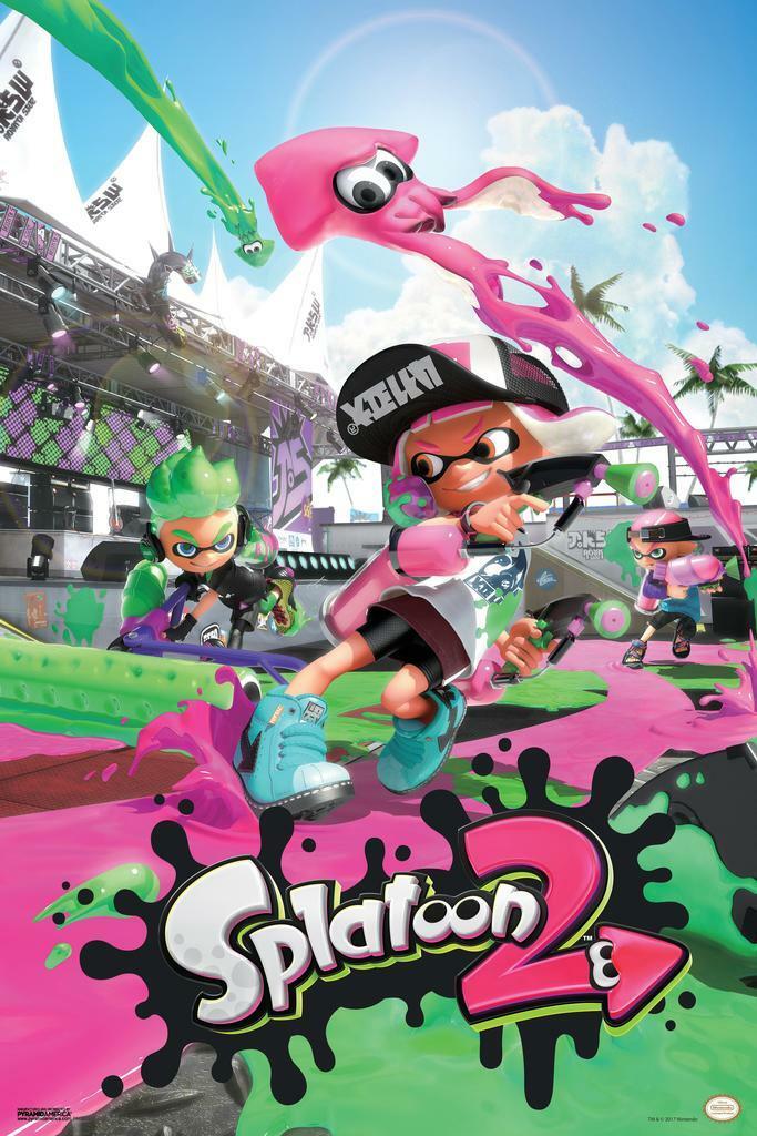 Splatoon 2 | Nintendo Game Poster | Colorful Inkling Wall Art