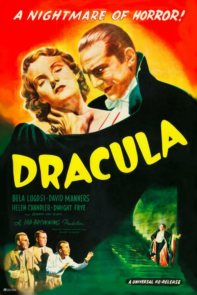 Dracula 1931 | A Nightmare Of Horror | Classic Vampire Movie Poster - Movies & TV Poster