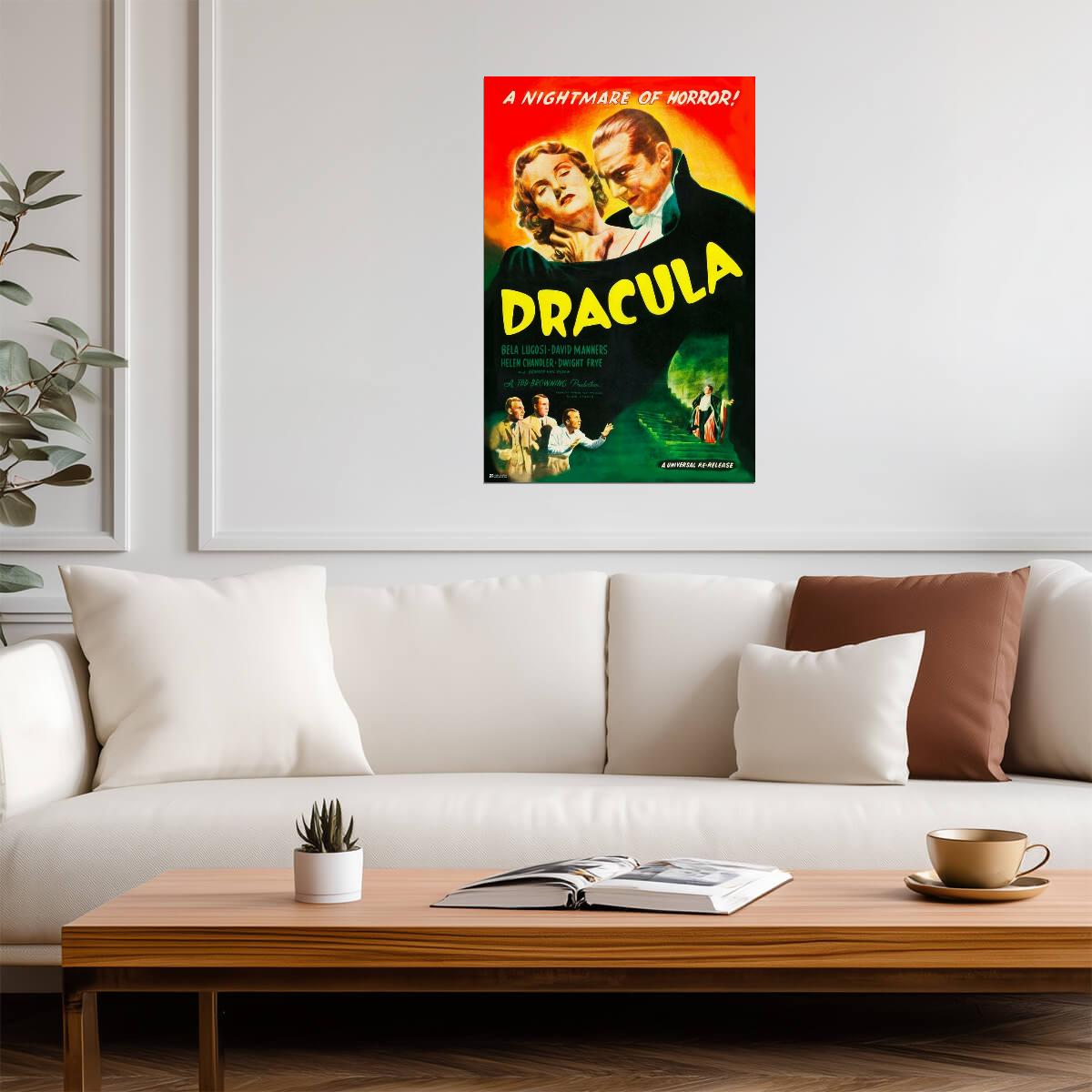 Dracula 1931 | A Nightmare Of Horror | Classic Vampire Movie Poster - Movies & TV Poster