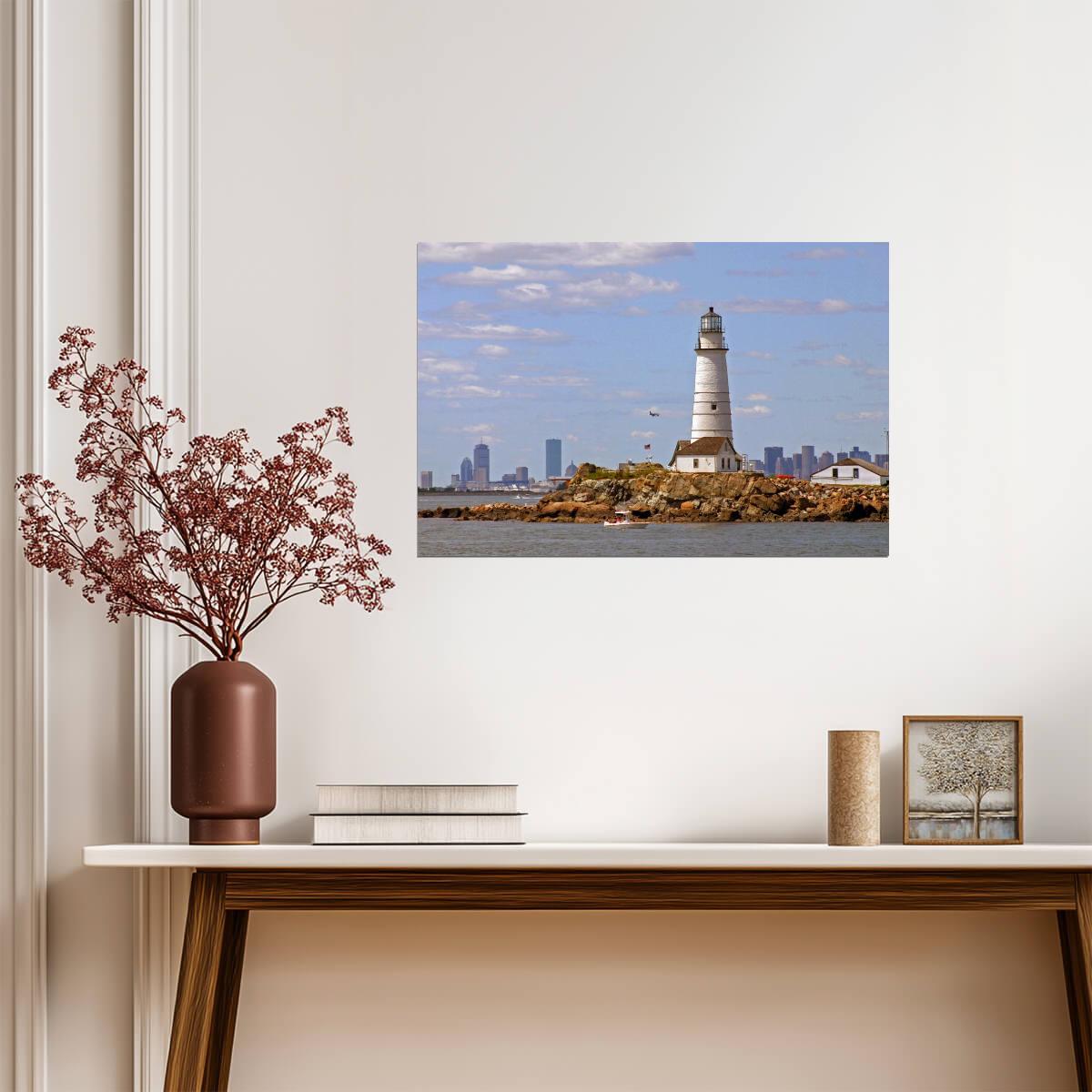 Boston Light Lighthouse on Little Brewster Island | Massachusetts Photography | Nautical Poster - Photography Poster