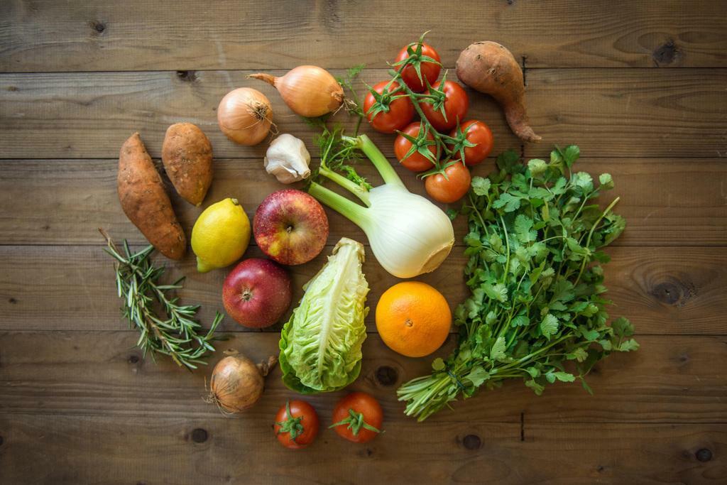 Fresh Fruits Vegetables and Herbs | Still Life Photography | Kitchen Decor Poster - Photography Poster