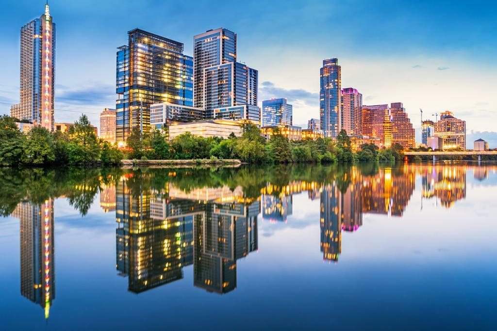 Austin Texas Skyline from Lady Bird Lake | Cityscape Photography | Urban Poster - Photography Poster