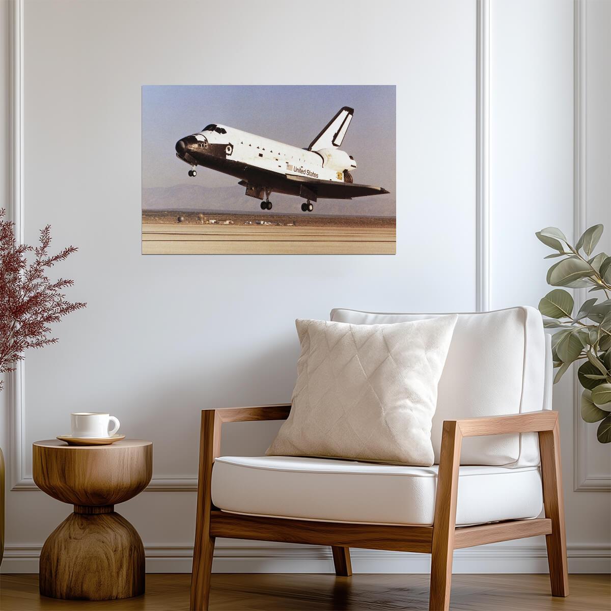 Space Shuttle Challenger Landing | NASA Photography | Historical Space Program Poster - Photography Poster