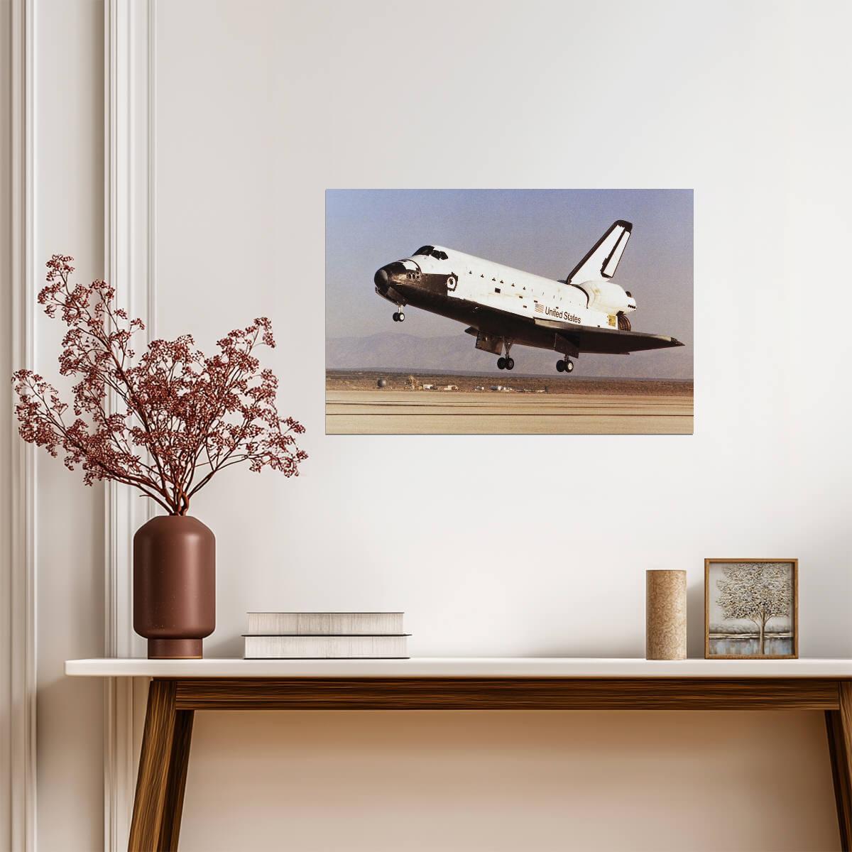 Space Shuttle Challenger Landing | NASA Photography | Historical Space Program Poster - Photography Poster