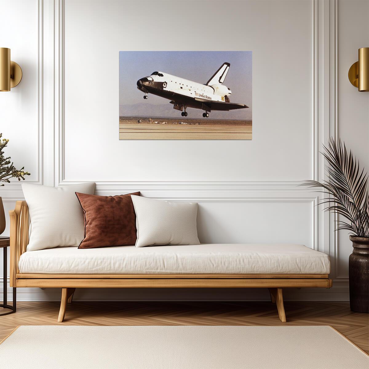 Space Shuttle Challenger Landing | NASA Photography | Historical Space Program Poster - Photography Poster