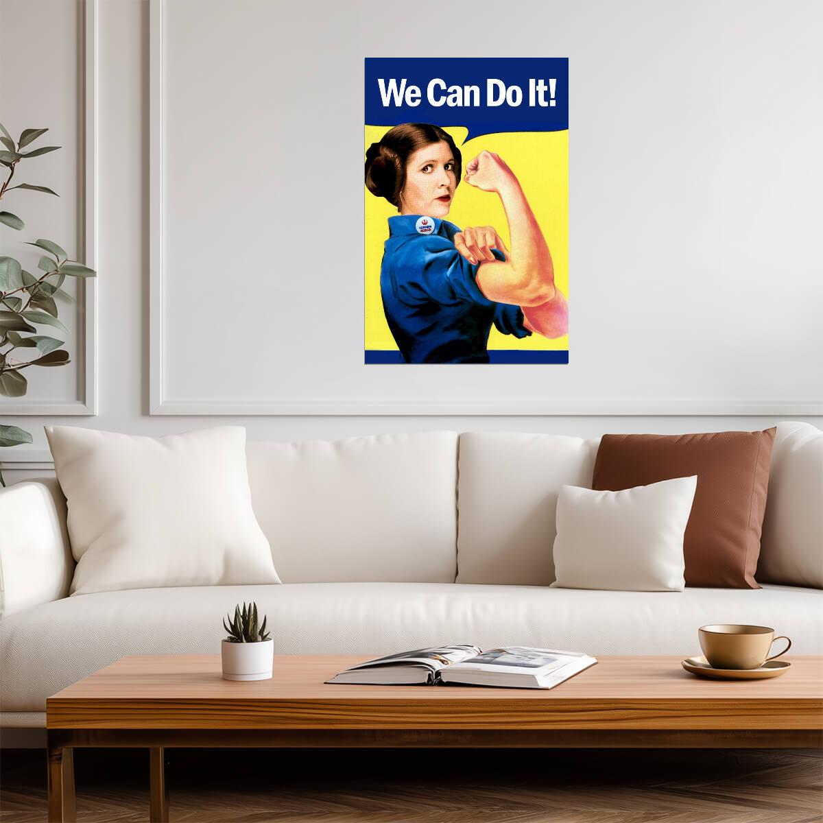 Princess Leia "We Can Do It!" Parody | Star Wars Rosie the Riveter | Feminist Sci-Fi Poster - Movies & TV Poster