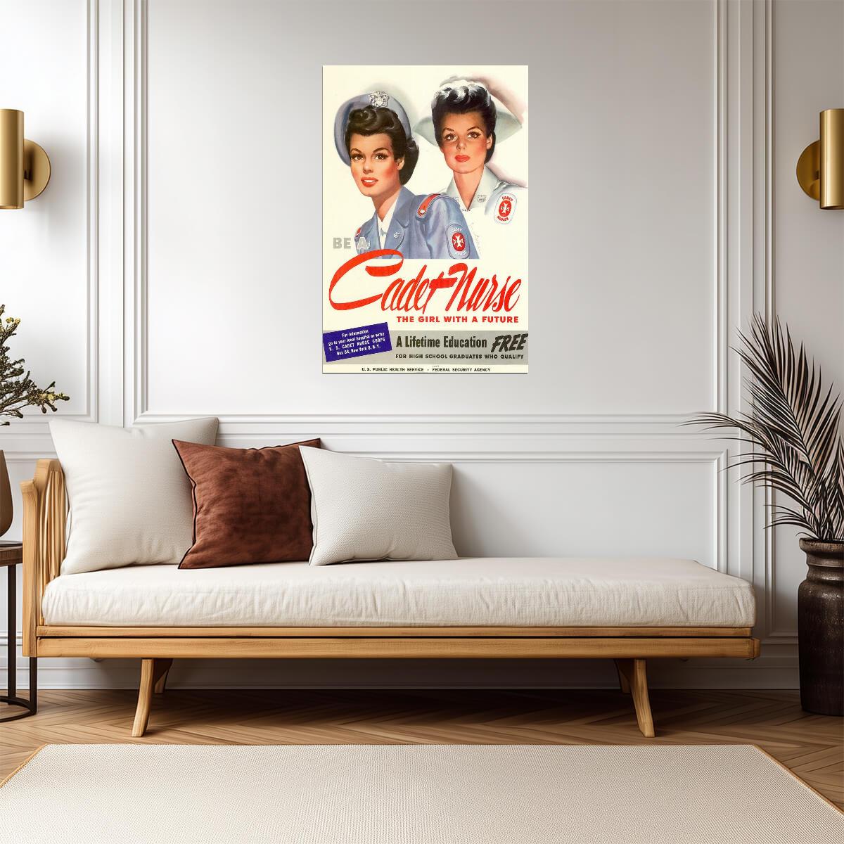 "Be a Cadet Nurse, The Girl With a Future" | WWII Recruitment Poster | Propaganda Art - Vintage & Retro Poster