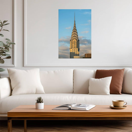 Sunset Over a Manhattan Art Deco Skyscraper | New York City Photography | Golden Hour Cityscape Poster - Photography Poster