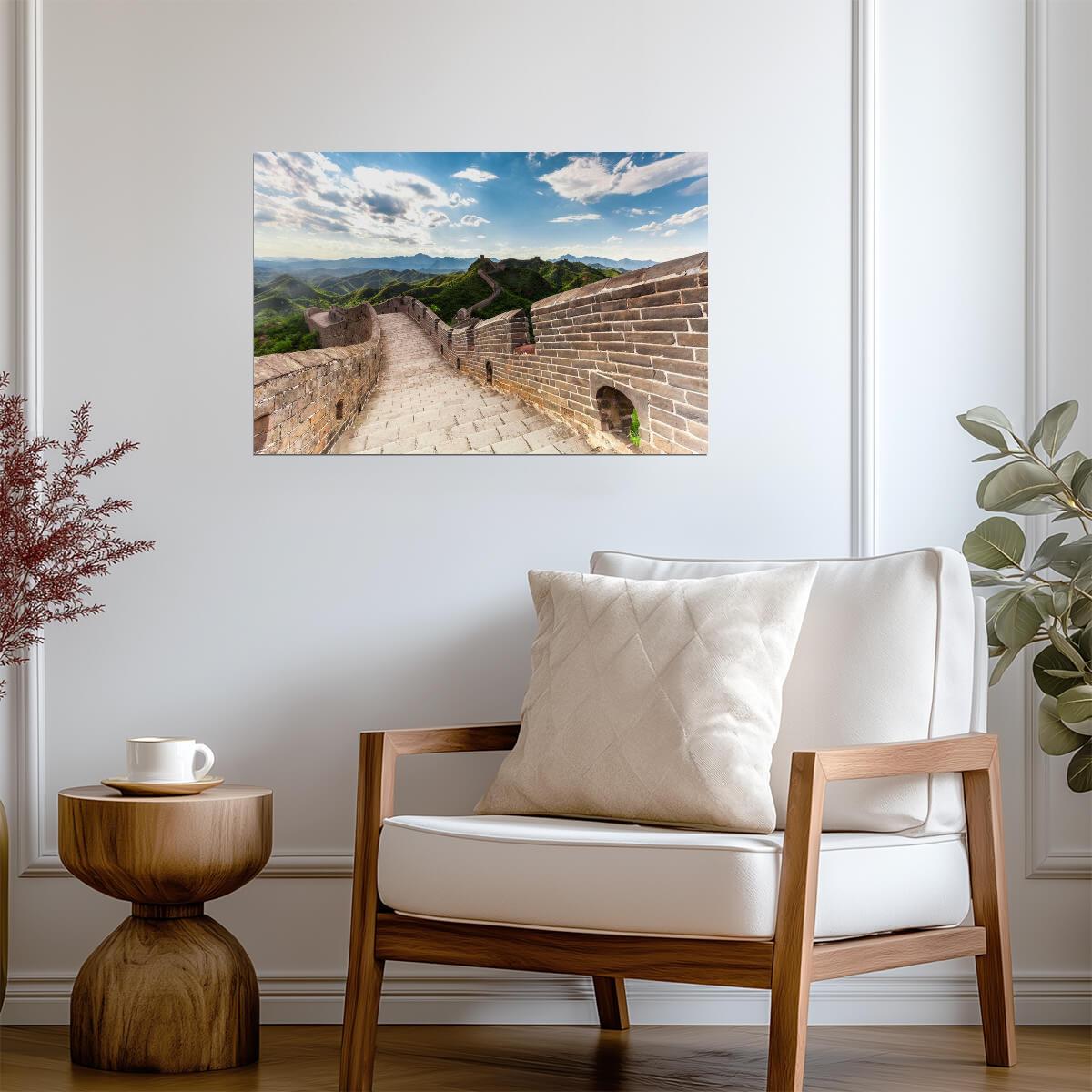 Cloudy Sky Above The Great Wall of China | Landmark Photography | Travel Poster - Photography Poster