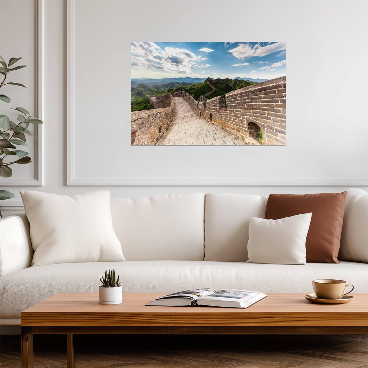 Cloudy Sky Above The Great Wall of China | Landmark Photography | Travel Poster - Photography Poster