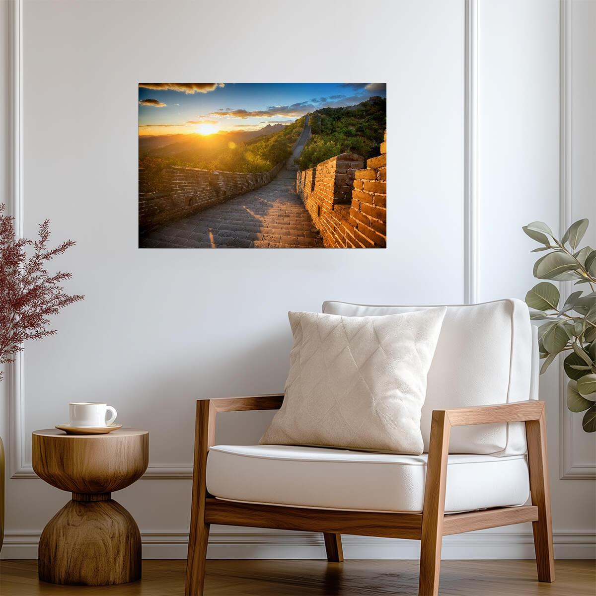 Sunset Over The Great Wall of China | Landmark Photography | Travel Poster - Photography Poster